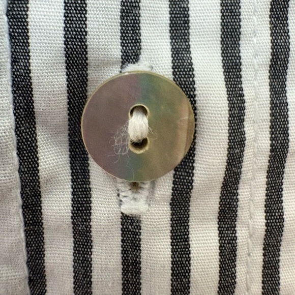 Chico’s Black & White Striped Poplin Button Front Blouse | Size 3 (XL) - Picture 5 of 9
